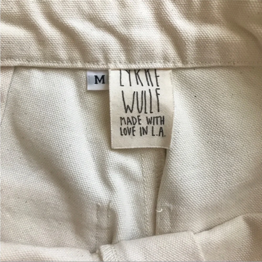 NWOT Lykke Wullf Sandi Pants M ~ Cream High Waisted Wide-Leg Cropped Jeans - Picture 4 of 6